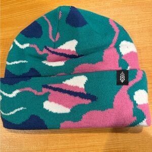 FP Movement by Free People Teal and Pink Patterned Beanie
